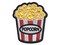 Big Bucket of Popcorn Movie Theater Multi-Color Embroidered Iron-On or Hook & Loop Patch Applique